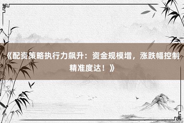 《配资策略执行力飙升：资金规模增，涨跌幅控制精准度达！》
