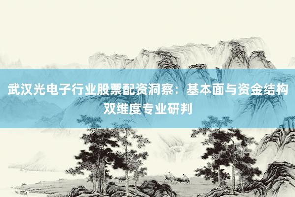 武汉光电子行业股票配资洞察：基本面与资金结构双维度专业研判