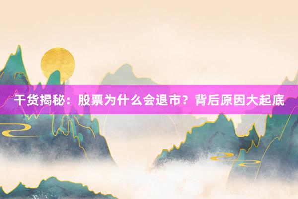 干货揭秘：股票为什么会退市？背后原因大起底