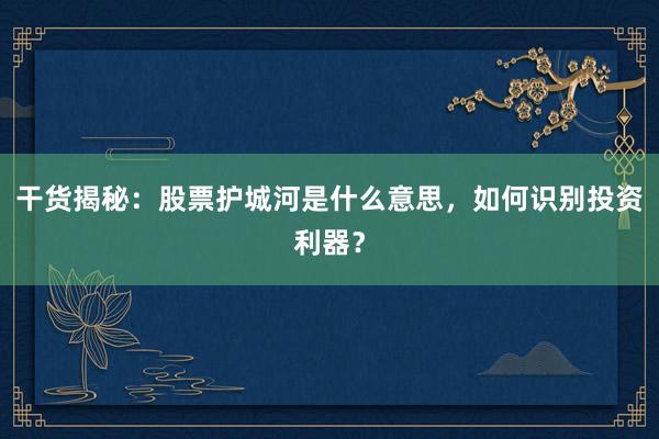 干货揭秘：股票护城河是什么意思，如何识别投资利器？