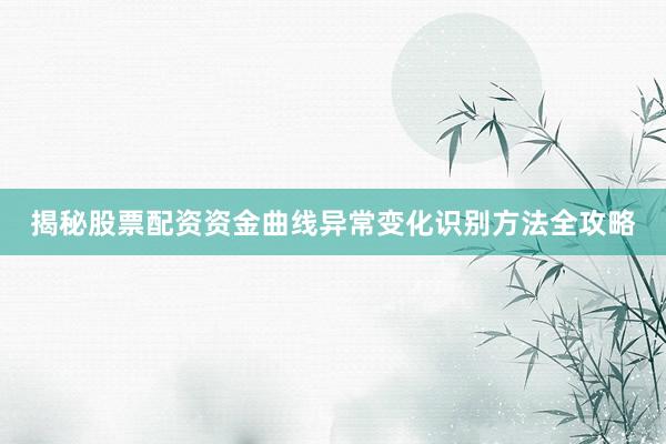 揭秘股票配资资金曲线异常变化识别方法全攻略